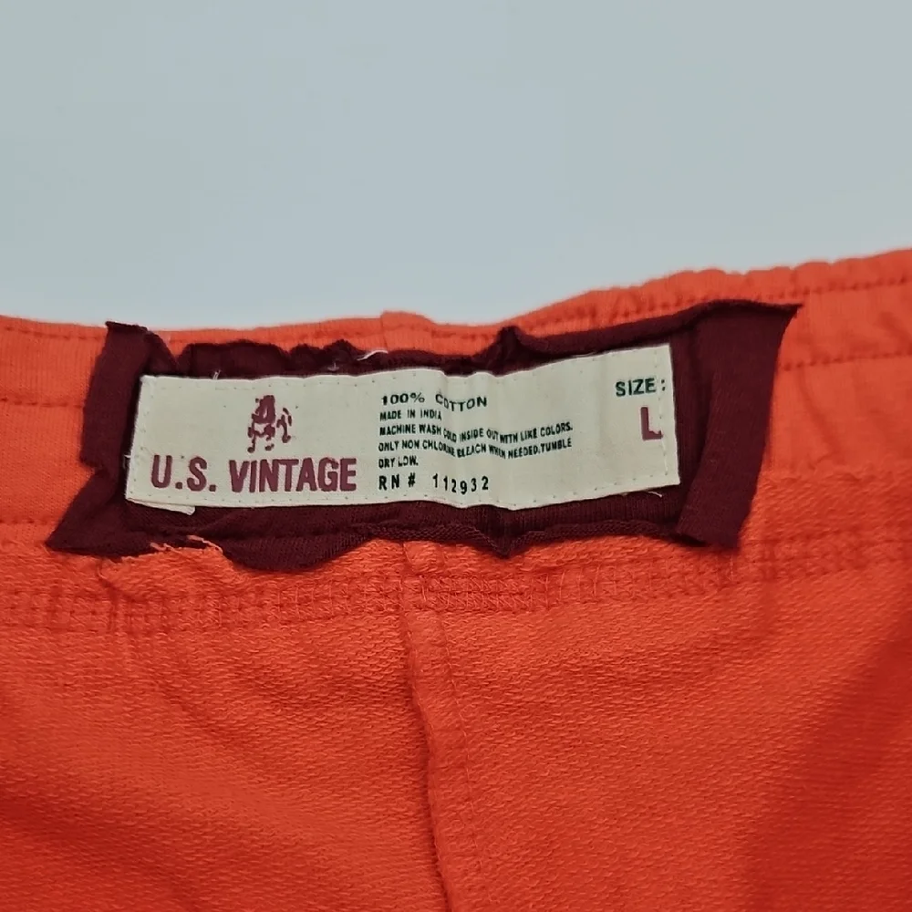 ​NWT U.S. Vintage Saint John Orange Athletic Drawstring Shorts - Large - Picture 4 of 7